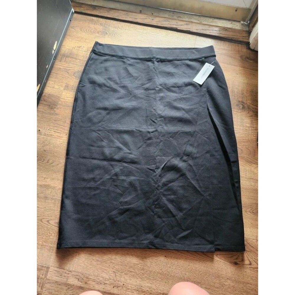 Liz Claiborne NWT Black Pull-On Midi Pencil Skirt Size XXL 29.5" Length
